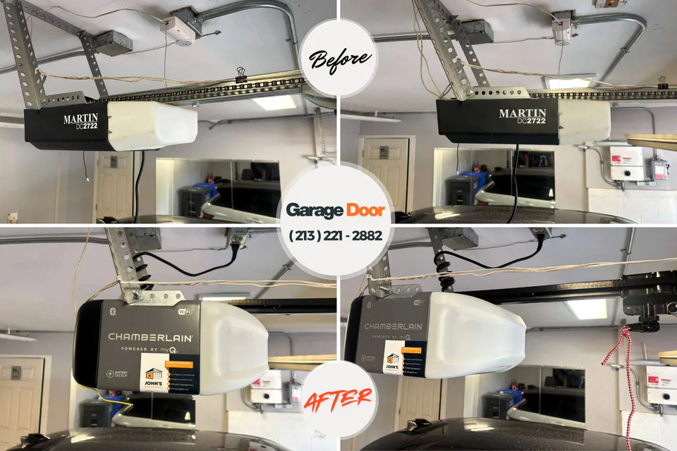 Before and after: garage door repair La Cienega, NM